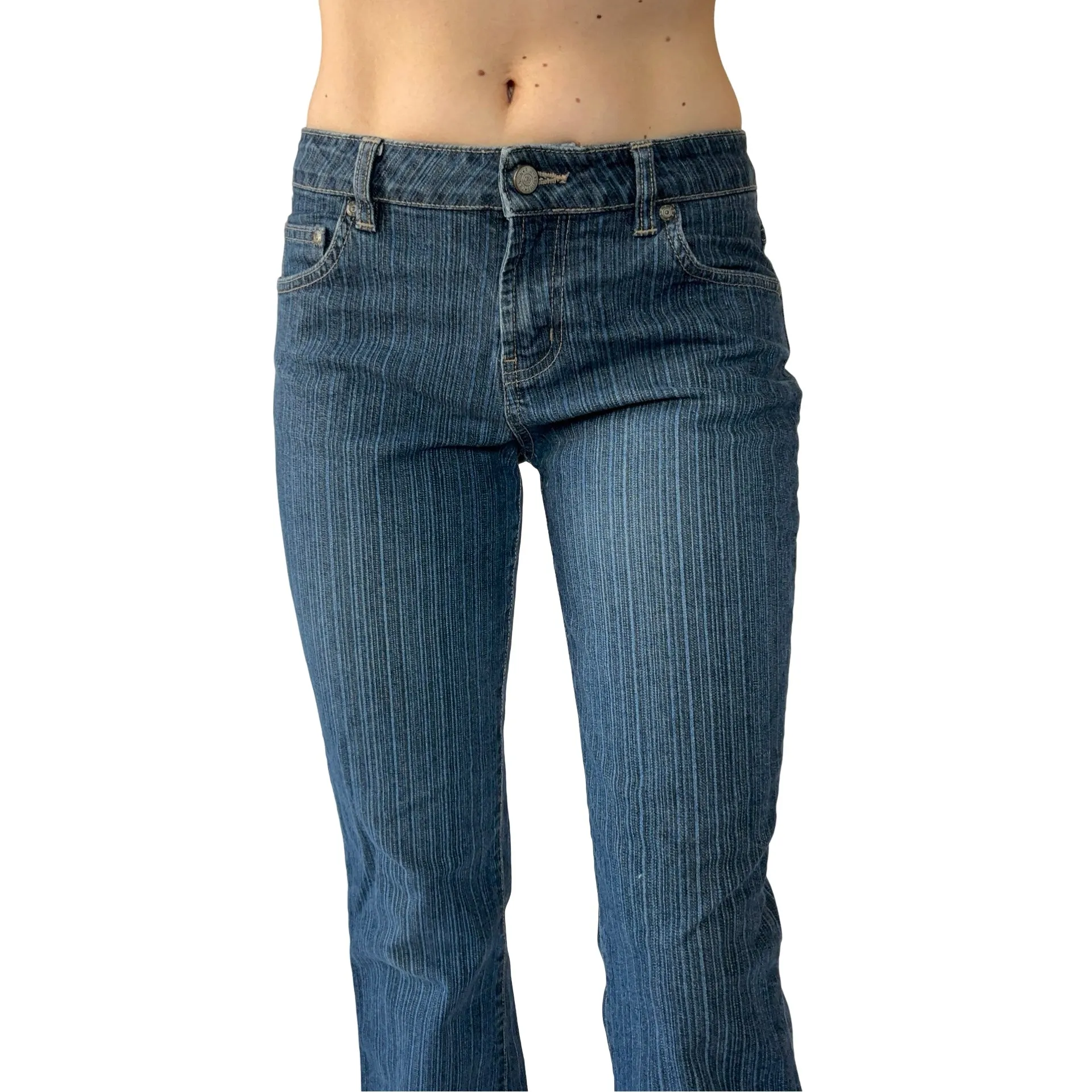 2000s Pinstripe Flare Jeans (XS)