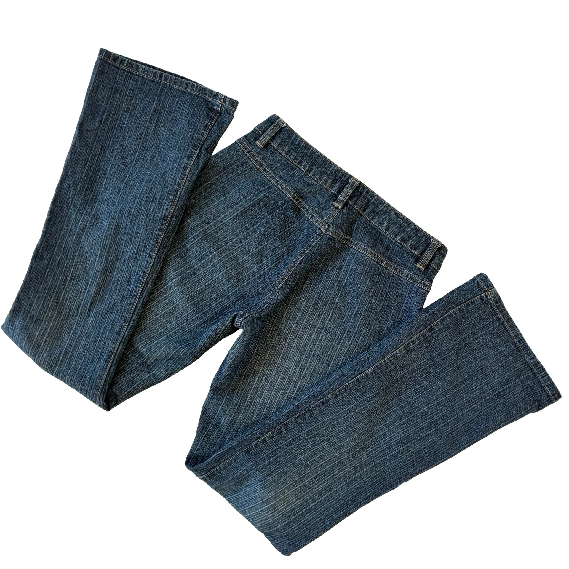 2000s Pinstripe Flare Jeans (XS)