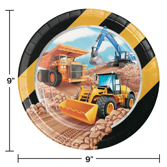 Big Dig Construction Paper Plates (8/Pkg)
