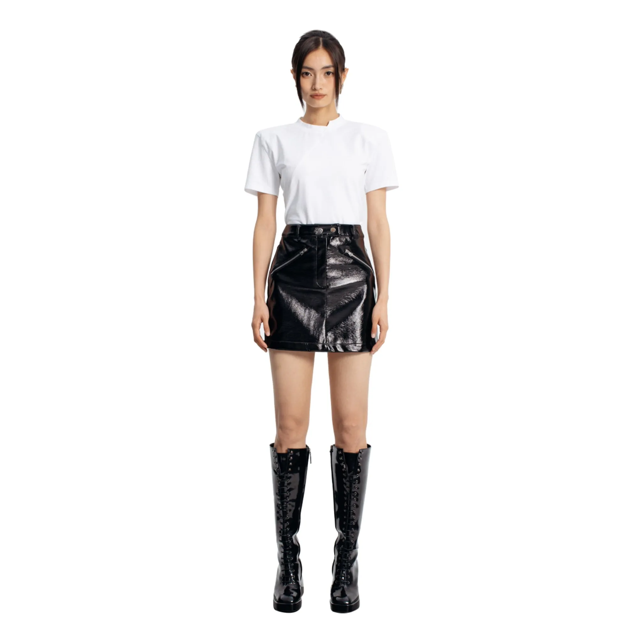 Black Patent Leather Skirt