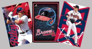 COMBO: Atlanta Braves Baseball 3-Poster Combo Set (Riley, Fried, Logo Posters) - Costacos Sports