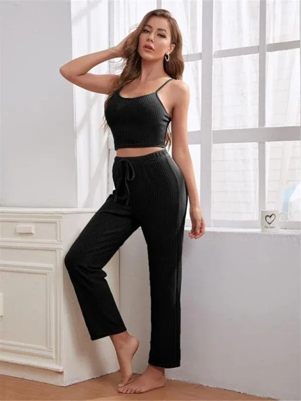 Cozy Elegance Women's Waffle Knit Lounge Set - Premium Comfort Wear