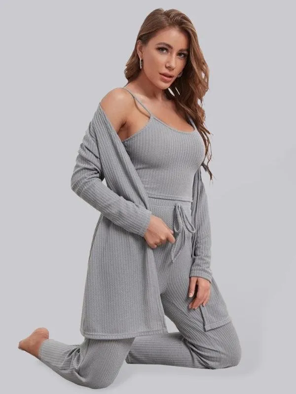 Cozy Elegance Women's Waffle Knit Lounge Set - Premium Comfort Wear