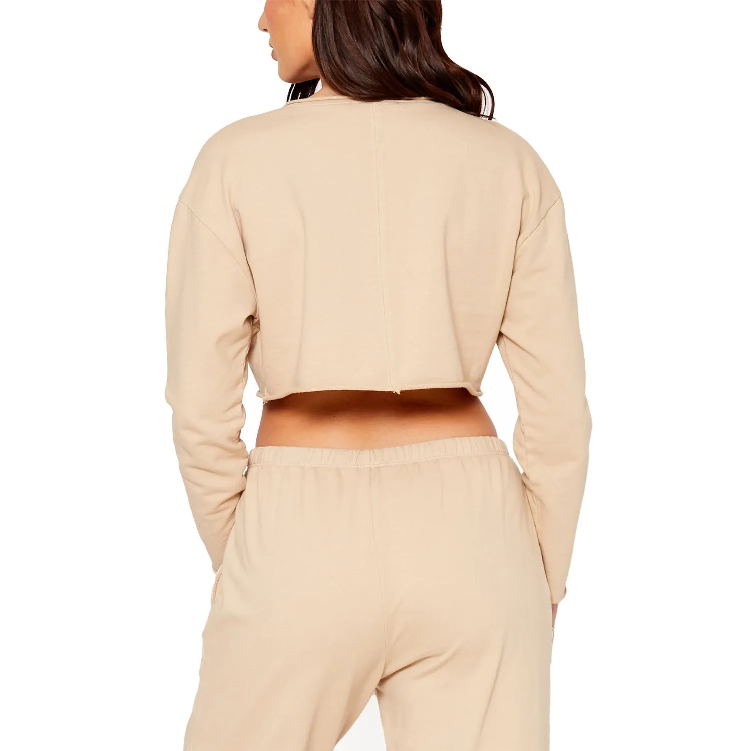 Cropped Scoop Neck Terry Sweatshirt