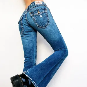 Distressed True Religion Flare Jeans