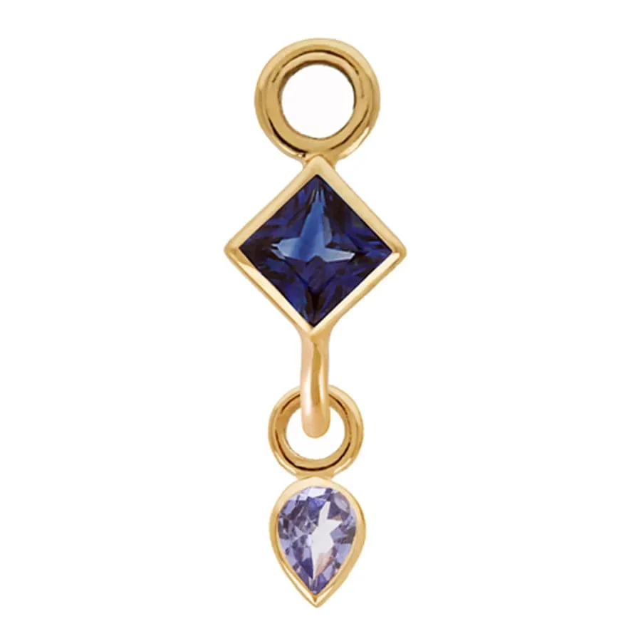 Double Gemstone Plaque Earrings
