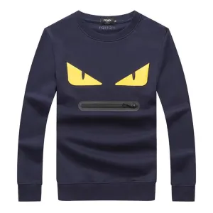 Fen Navy-blue Wool And Cotton Sweatshirt