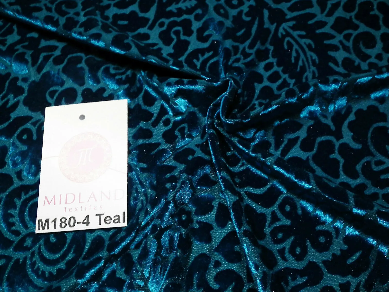 Floral Burnout 2 way stretch Jersey velvet semi transparent 58" Wide M180