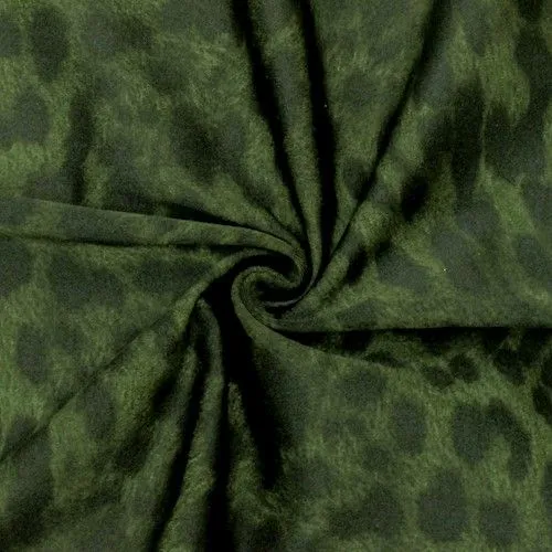 Green-Black Famous Maker Cheetah Print Stretch Tricot Swimwear Knit Fabric