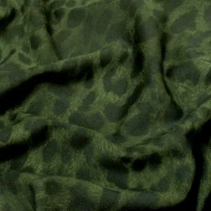 Green-Black Famous Maker Cheetah Print Stretch Tricot Swimwear Knit Fabric