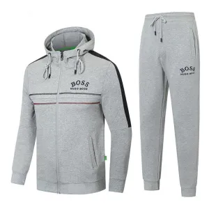 H Boss Visibility Hooded Tracksuit-Ash
