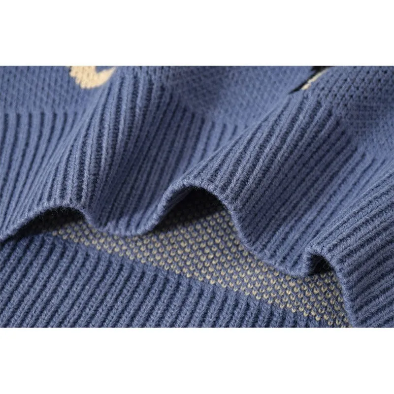 Harajuku Fashion Butterfly Knitwear Sweaters, Hip Hop Loose Pullover Sweaters for Men and Women, Casual Streetwear Tops