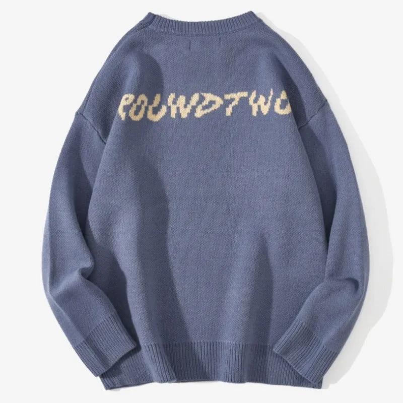 Harajuku Fashion Butterfly Knitwear Sweaters, Hip Hop Loose Pullover Sweaters for Men and Women, Casual Streetwear Tops