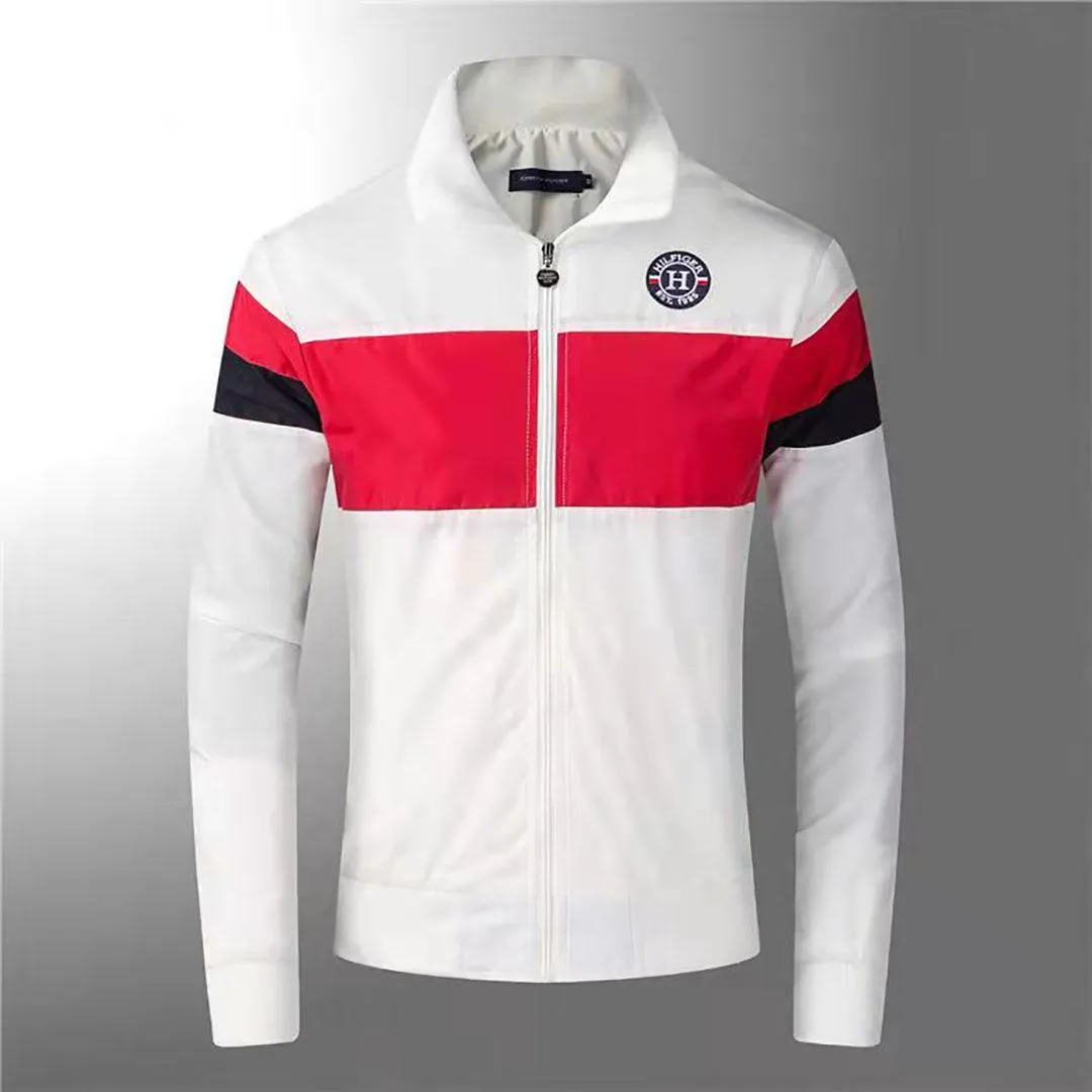 HF White With Red Designed Men's Jacket