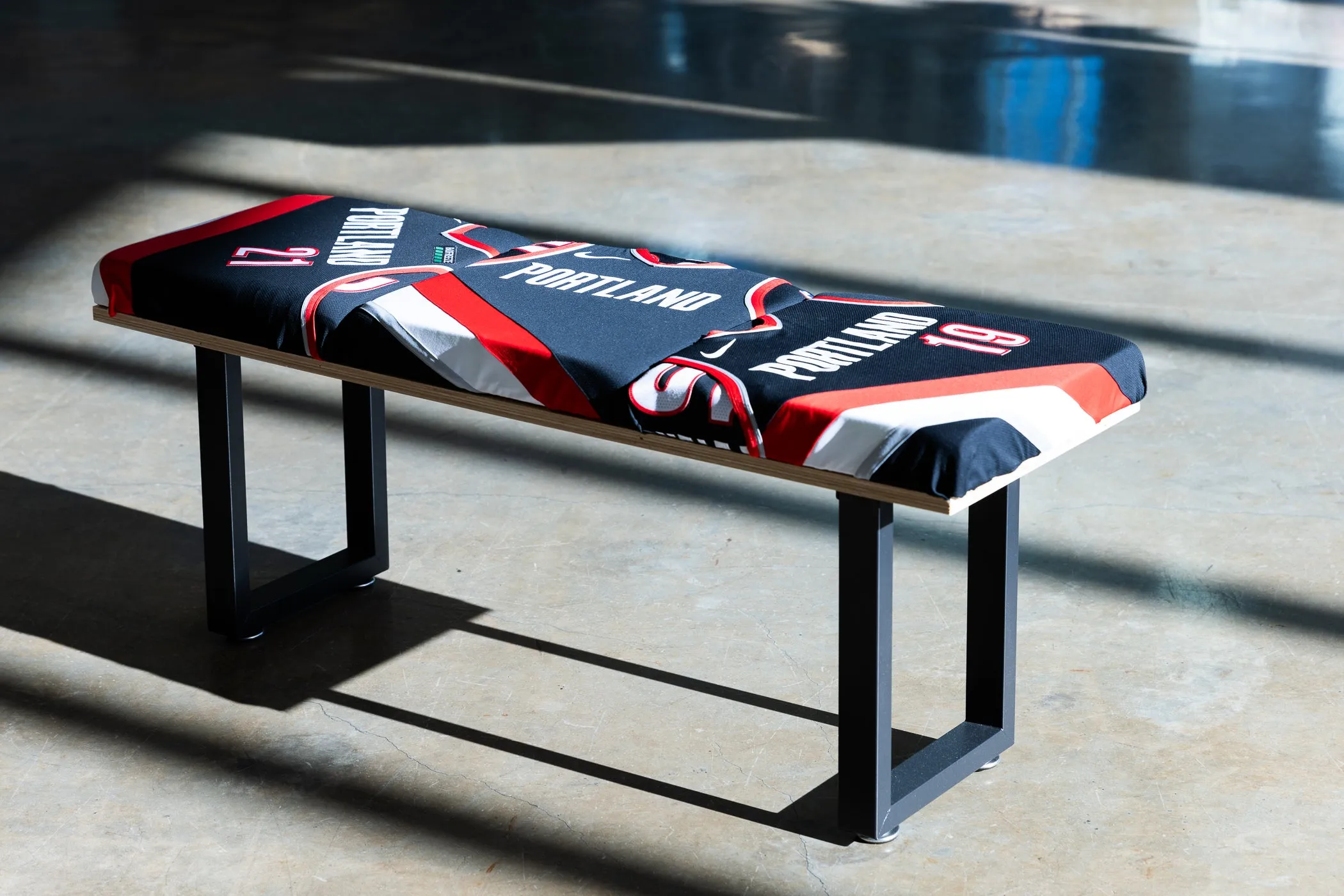 Kevin Concepts Rip City Jersey Bench – Handmade Blazers Fan Furniture