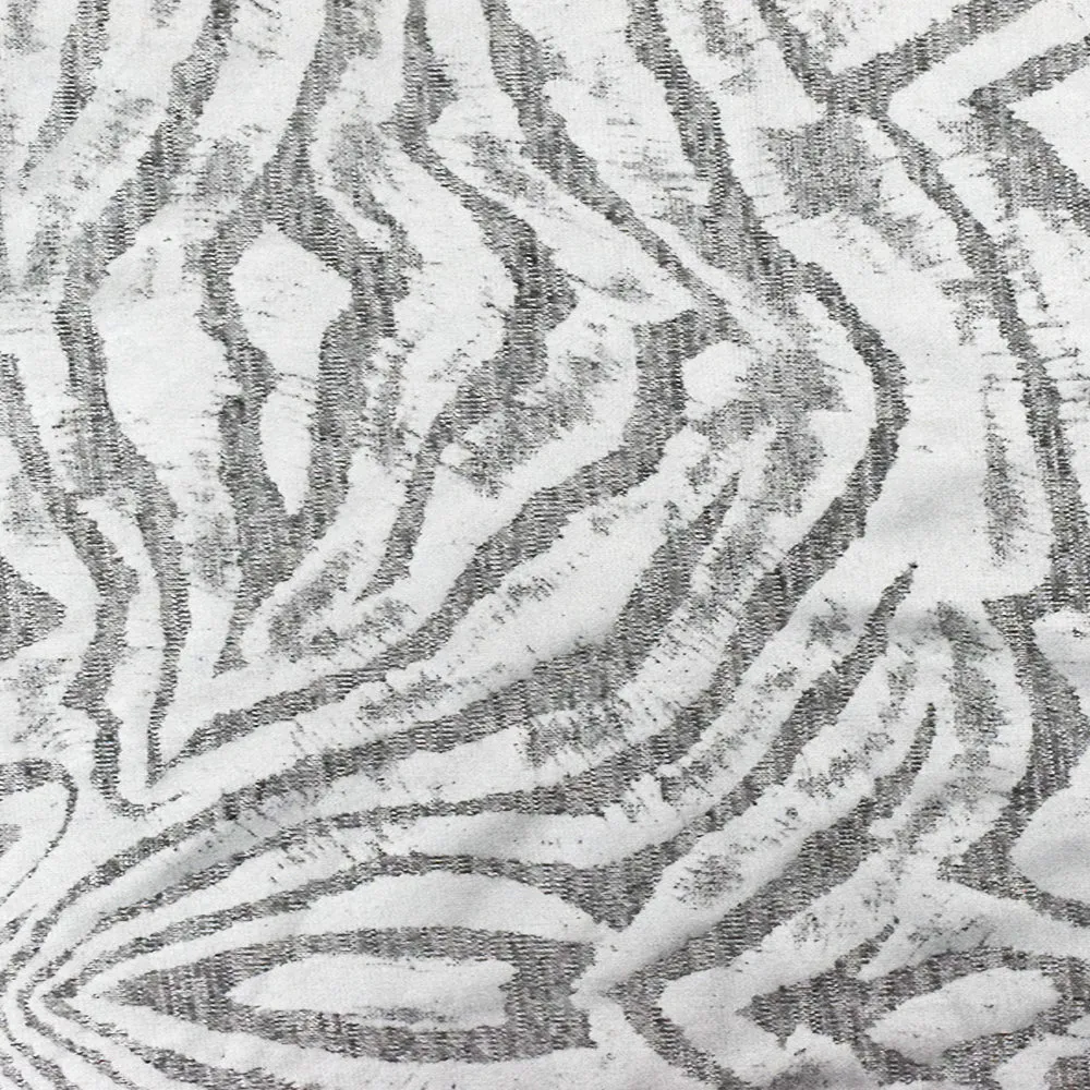 Metallic Silver-Black Tiger Printed Stretch Jersey Knit Fabric