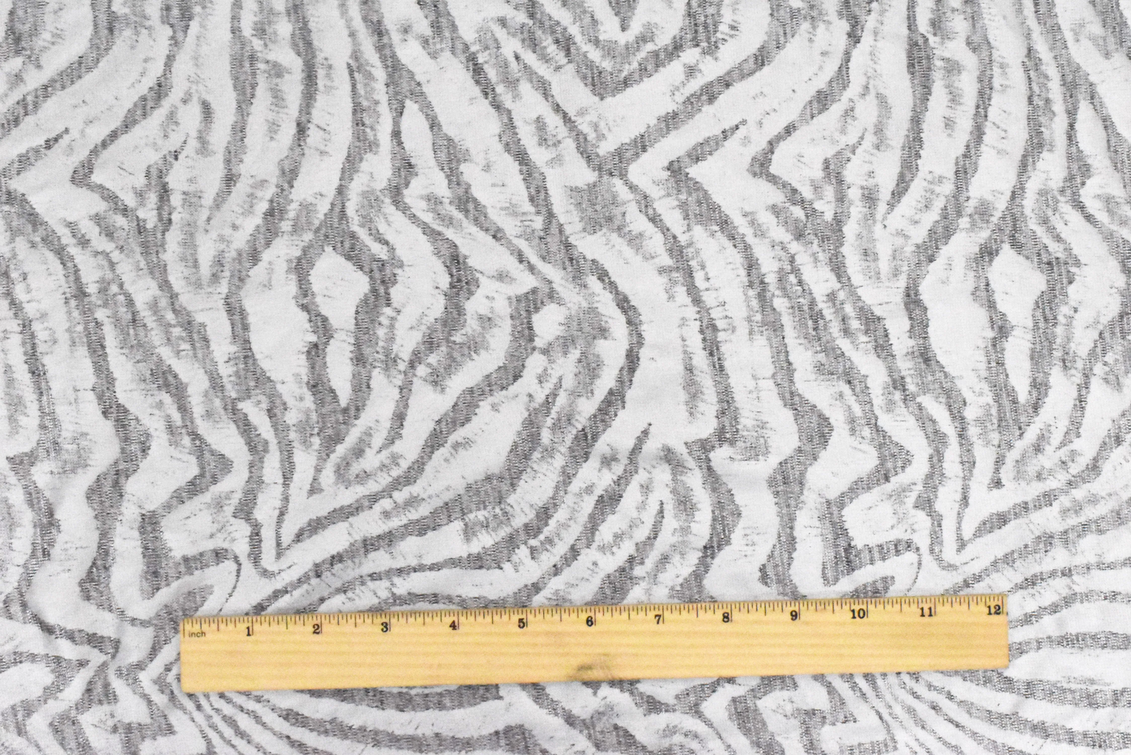 Metallic Silver-Black Tiger Printed Stretch Jersey Knit Fabric