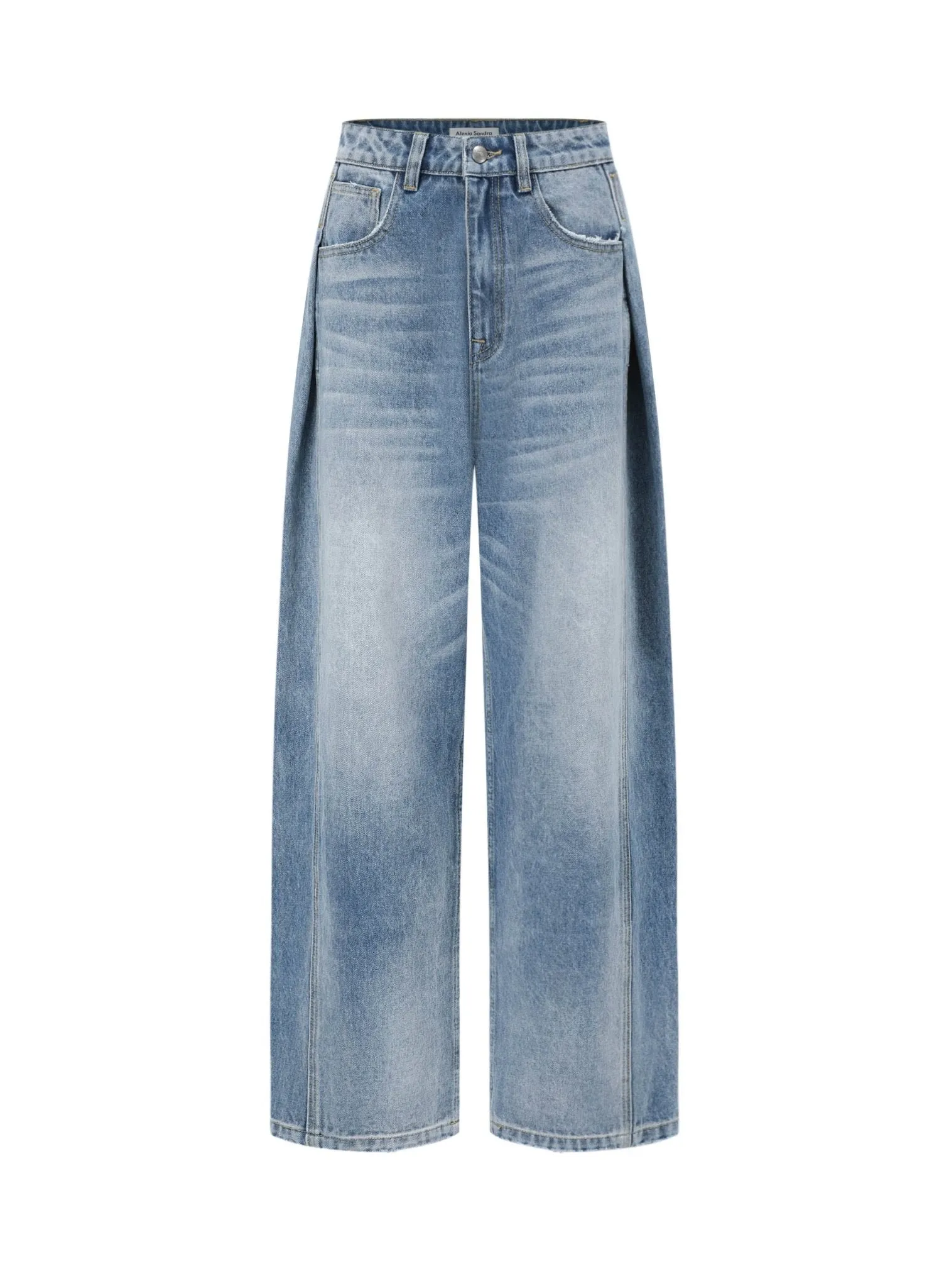 Mid-Rise Boyfriend Jeans in Blue