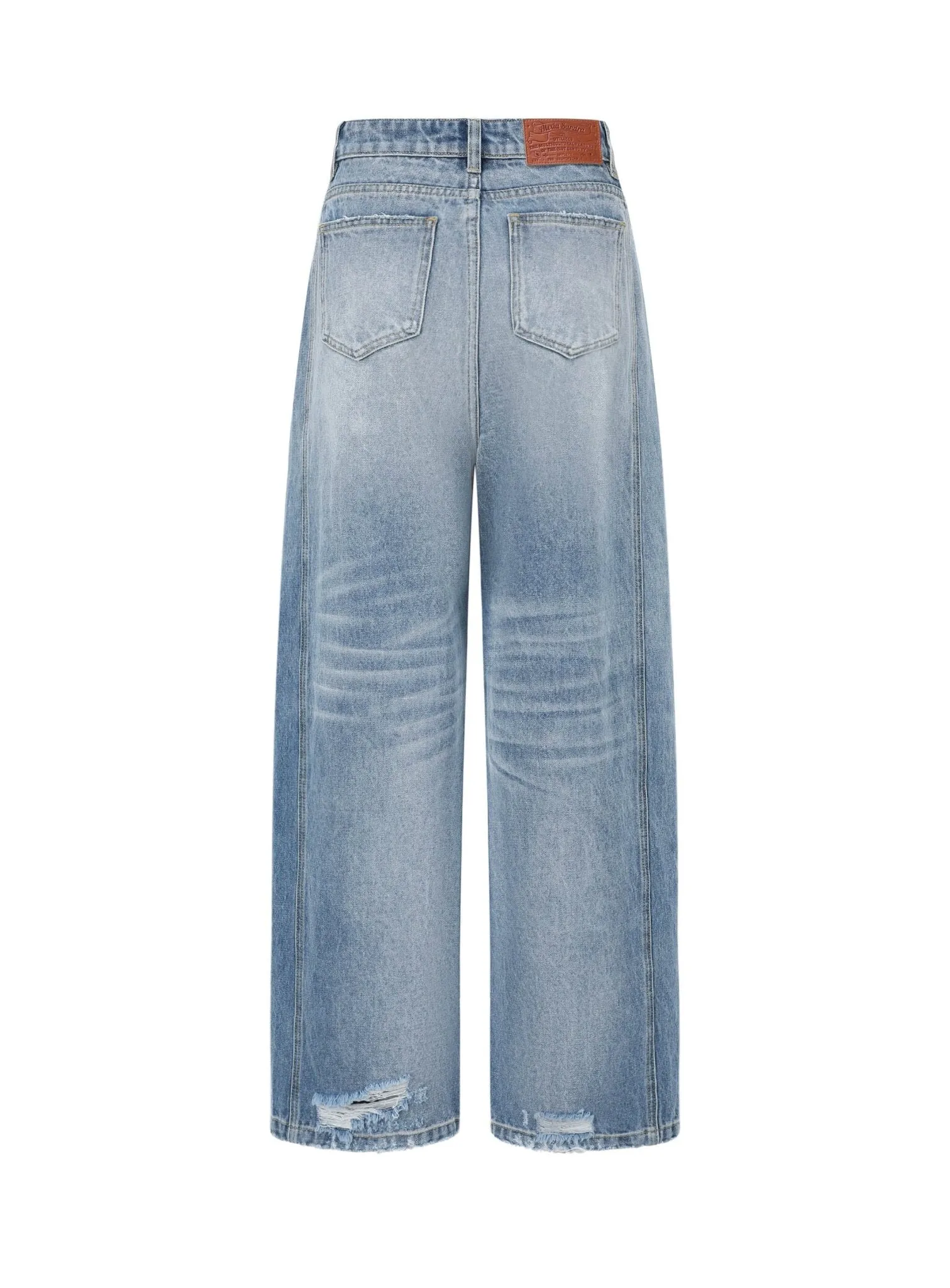 Mid-Rise Boyfriend Jeans in Blue