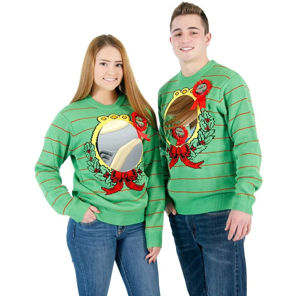 Mirror Ugliest Sweater Award Ugly Christmas Xmas Sweater