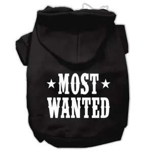Most Wanted Screen Print Pet Hoodies Black Size Sm (10)