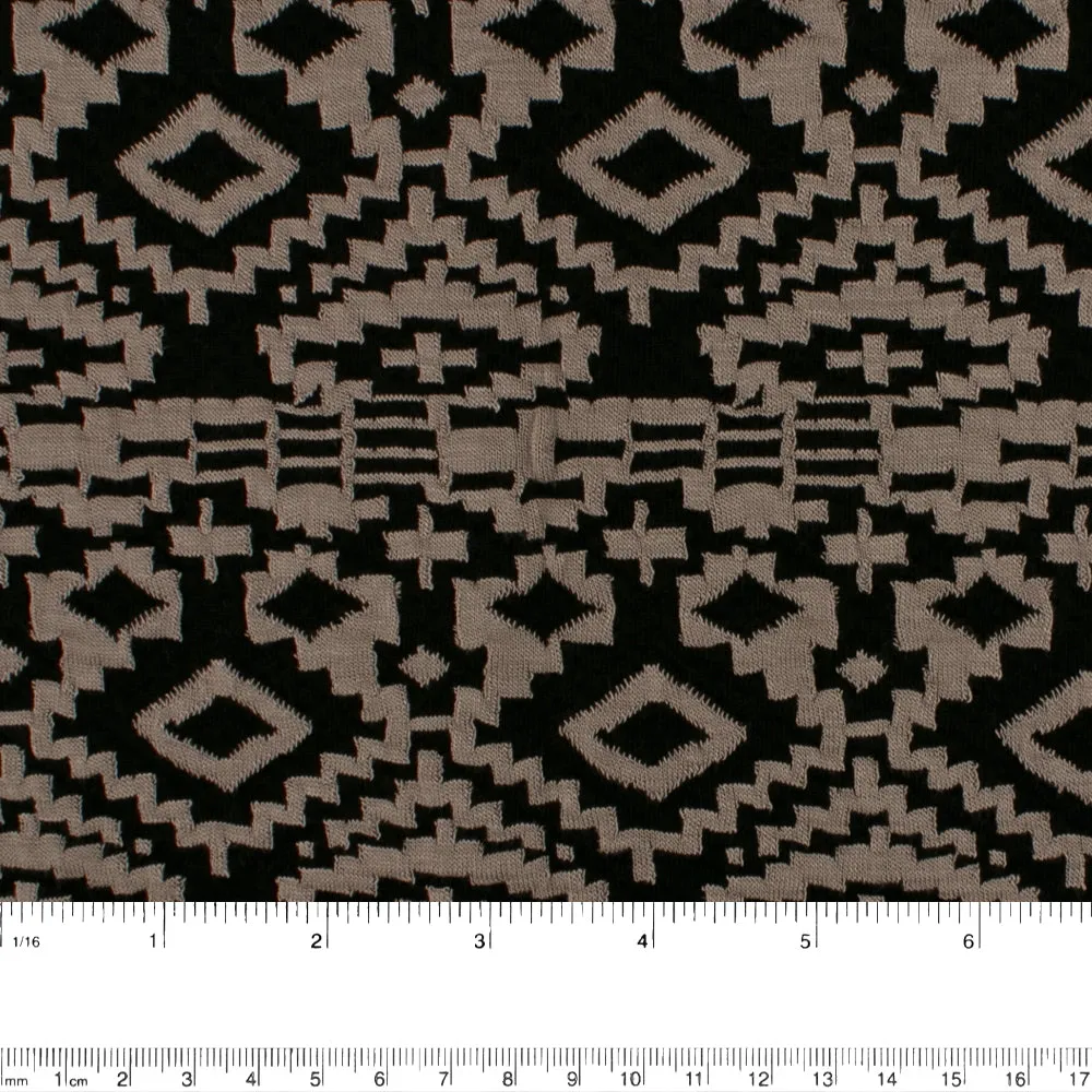 Plaid and jacquard  knit - Navajo - Black