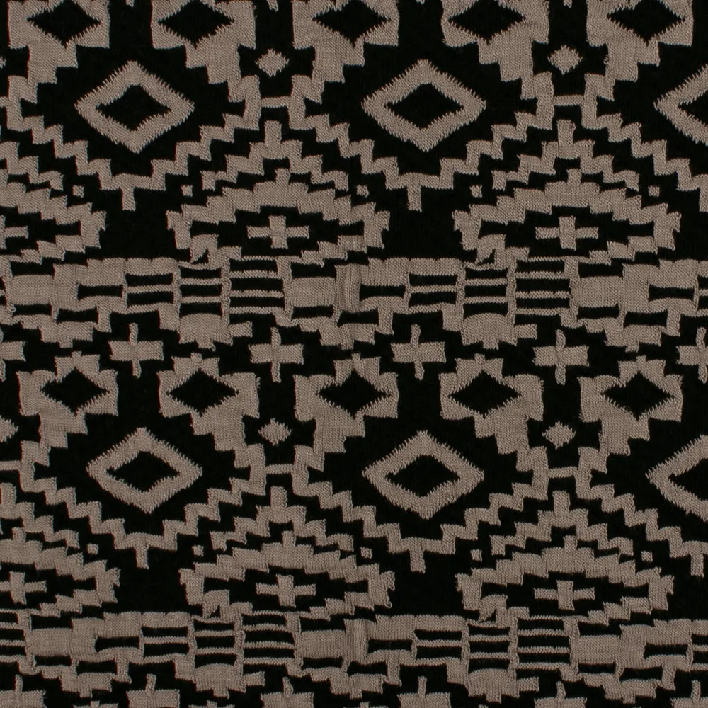 Plaid and jacquard  knit - Navajo - Black