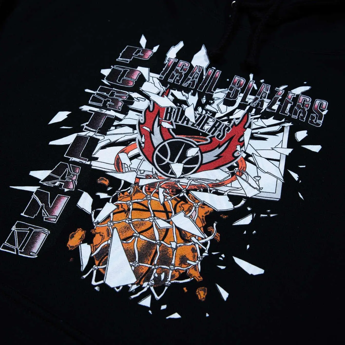 Portland Trail Blazers Mitchell & Ness Big Face Black Hoodie