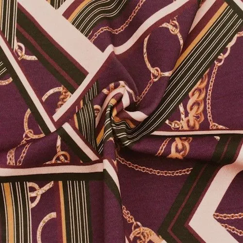 Red/Multi Famous Make Chain Print Stretch Yoga Wear  Fabric