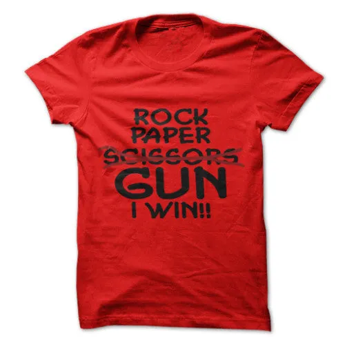 Rock Paper Scissors GUN I Win! Shirt