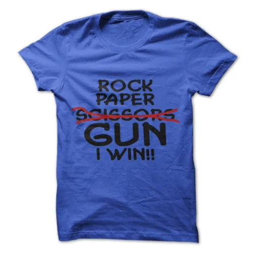 Rock Paper Scissors GUN I Win! Shirt