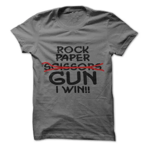 Rock Paper Scissors GUN I Win! Shirt