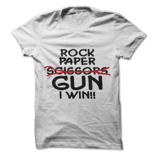 Rock Paper Scissors GUN I Win! Shirt