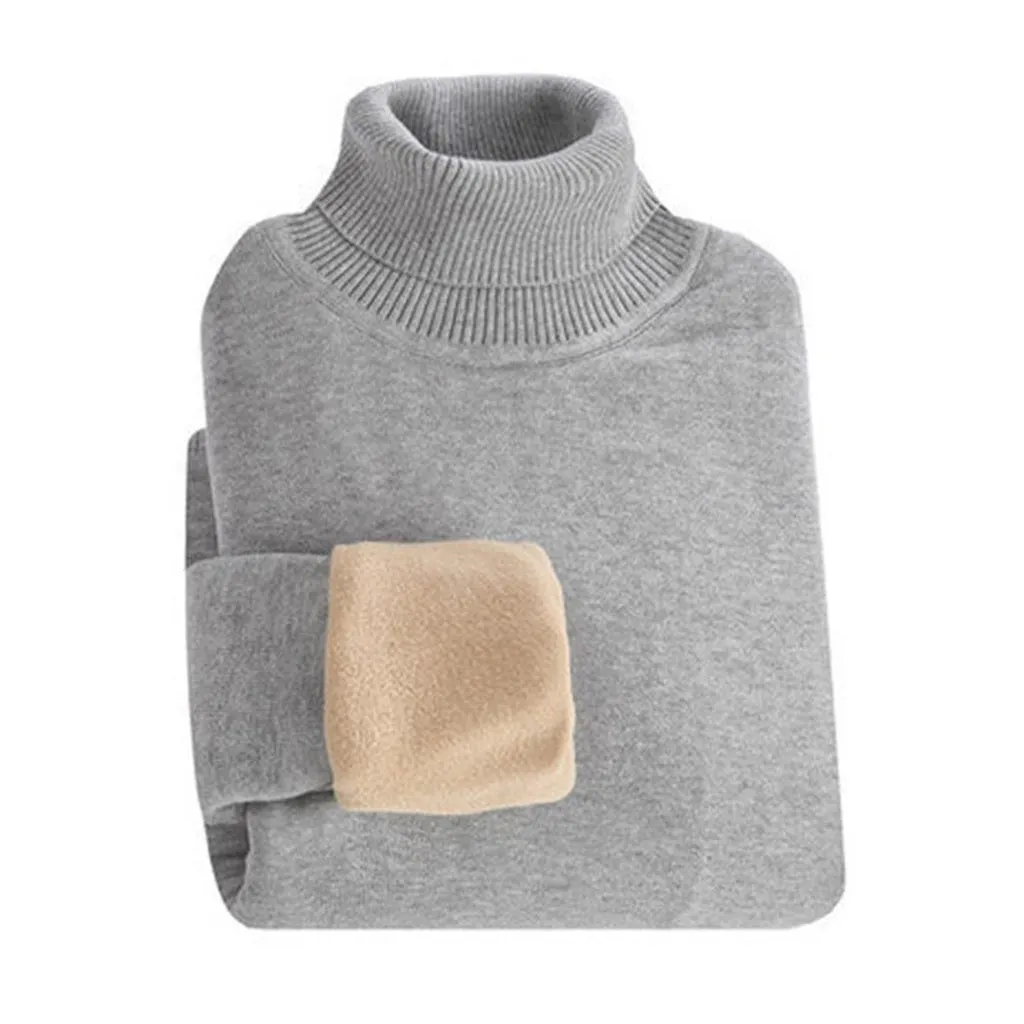 SHIFUREN Winter Thick Warm Sweaters Men Turtleneck Fleece Linned Long Sleeve Pullovers Knitwear Male Jumpers Jersey Sweaters