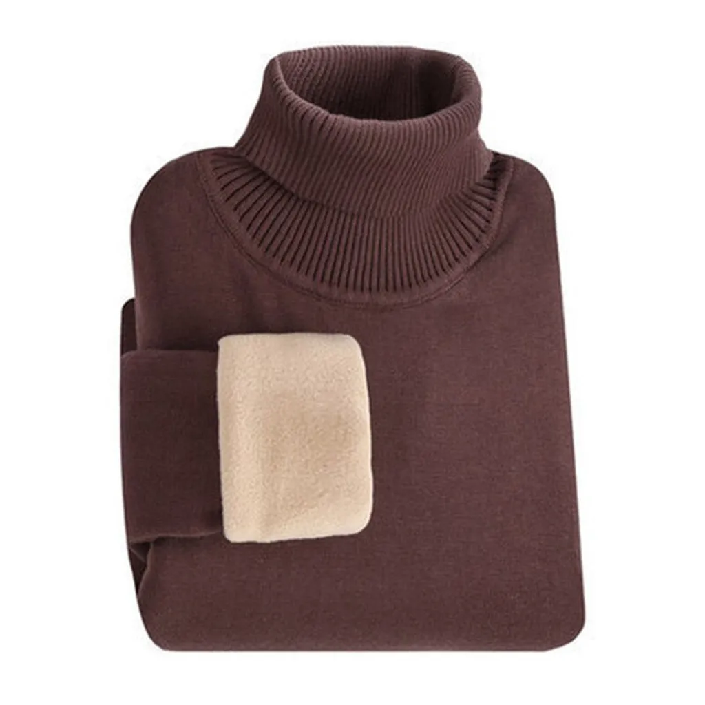 SHIFUREN Winter Thick Warm Sweaters Men Turtleneck Fleece Linned Long Sleeve Pullovers Knitwear Male Jumpers Jersey Sweaters