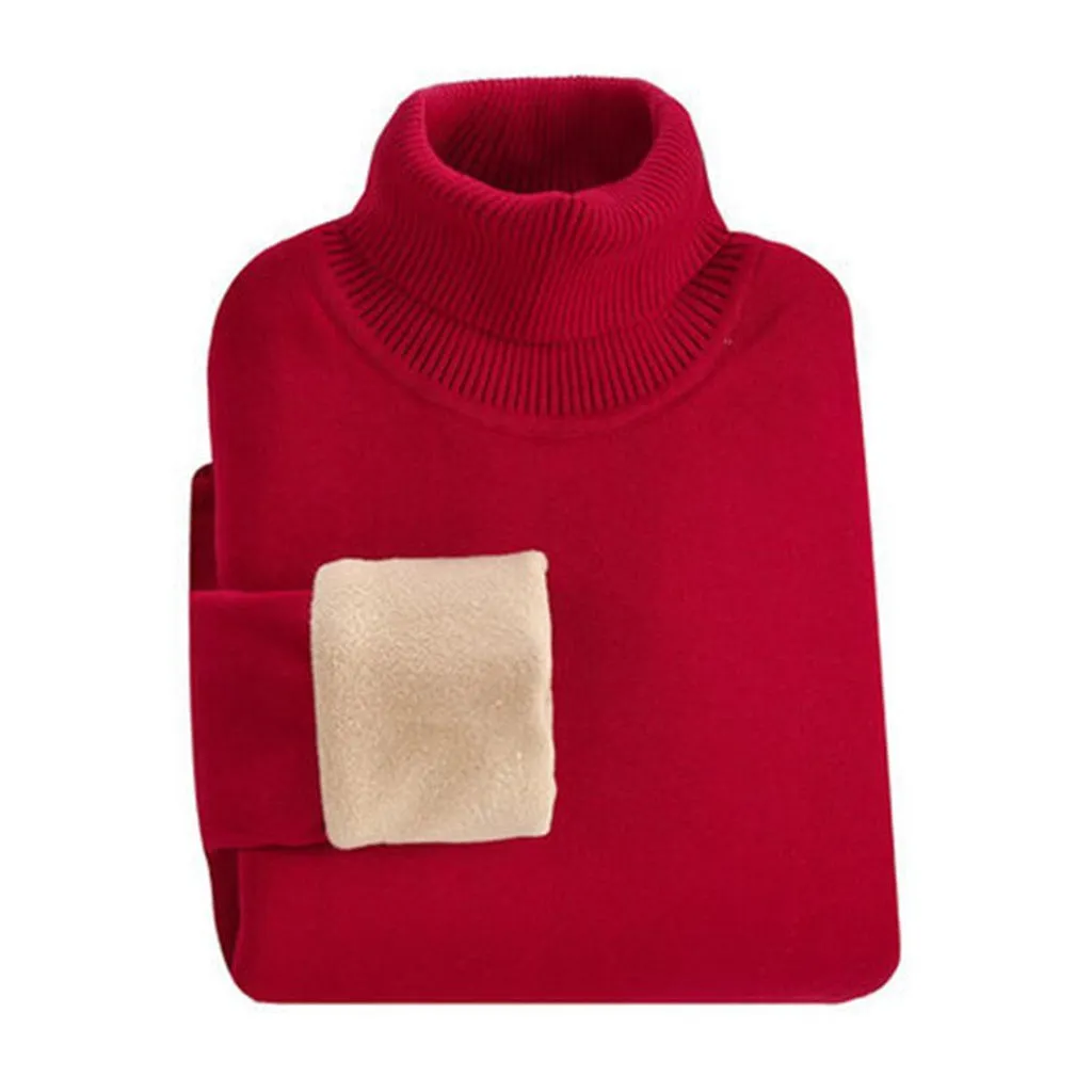 SHIFUREN Winter Thick Warm Sweaters Men Turtleneck Fleece Linned Long Sleeve Pullovers Knitwear Male Jumpers Jersey Sweaters