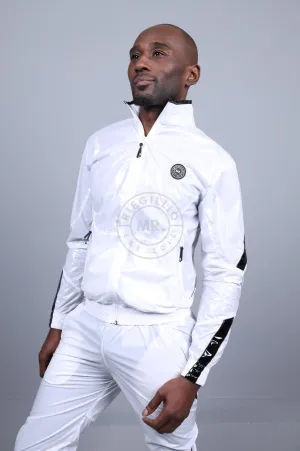 Shiny Nylon 24 Tracksuit Jacket - White
