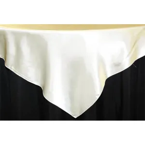Square 54" Satin Table Overlay - Ivory