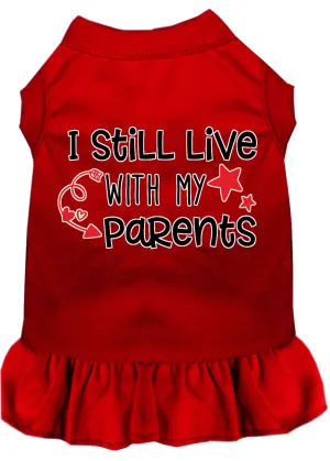 Still Live With My Parents Screen Print Dog Dress Red 4x (22)