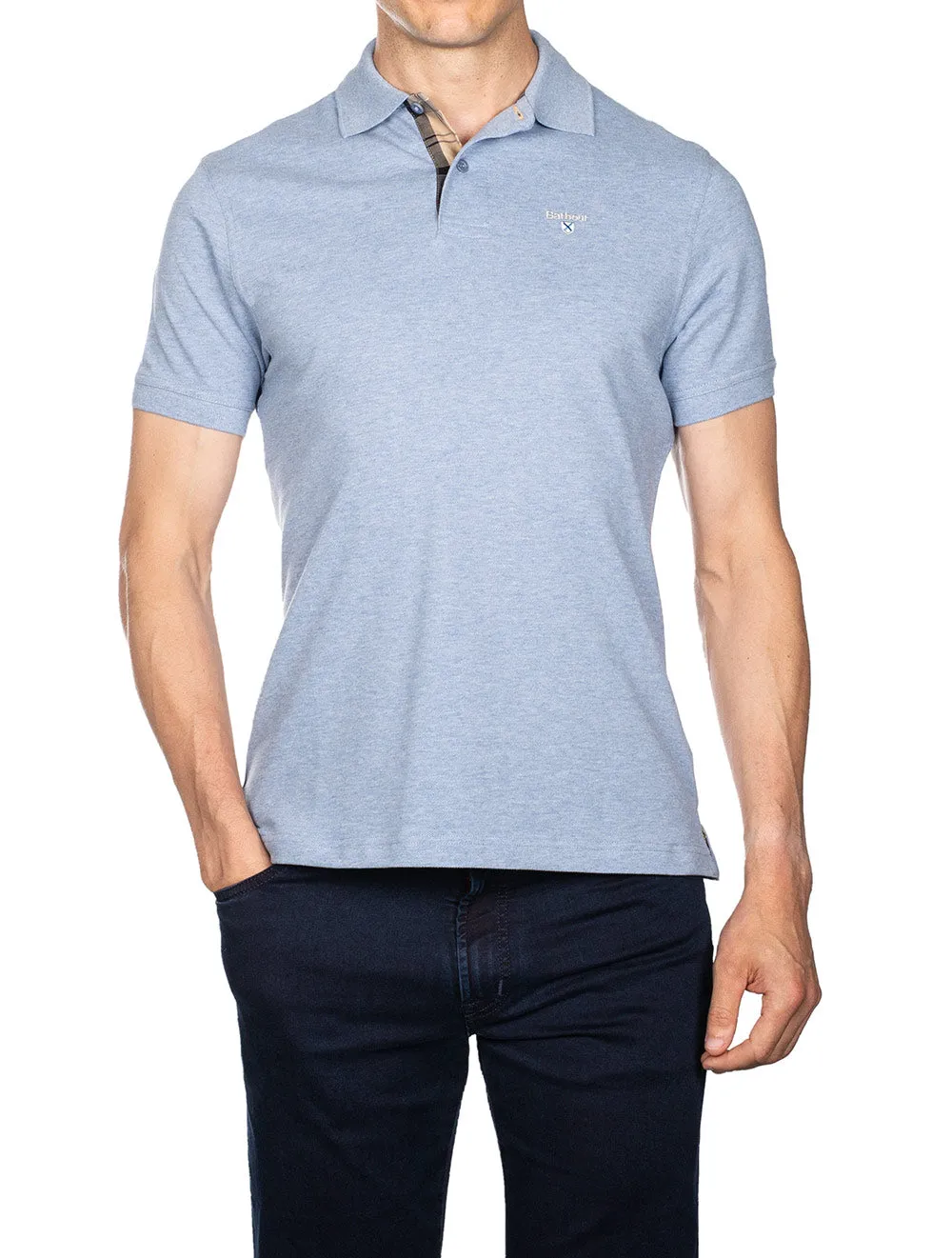 Tartan Cotton Polo Shirt Blue