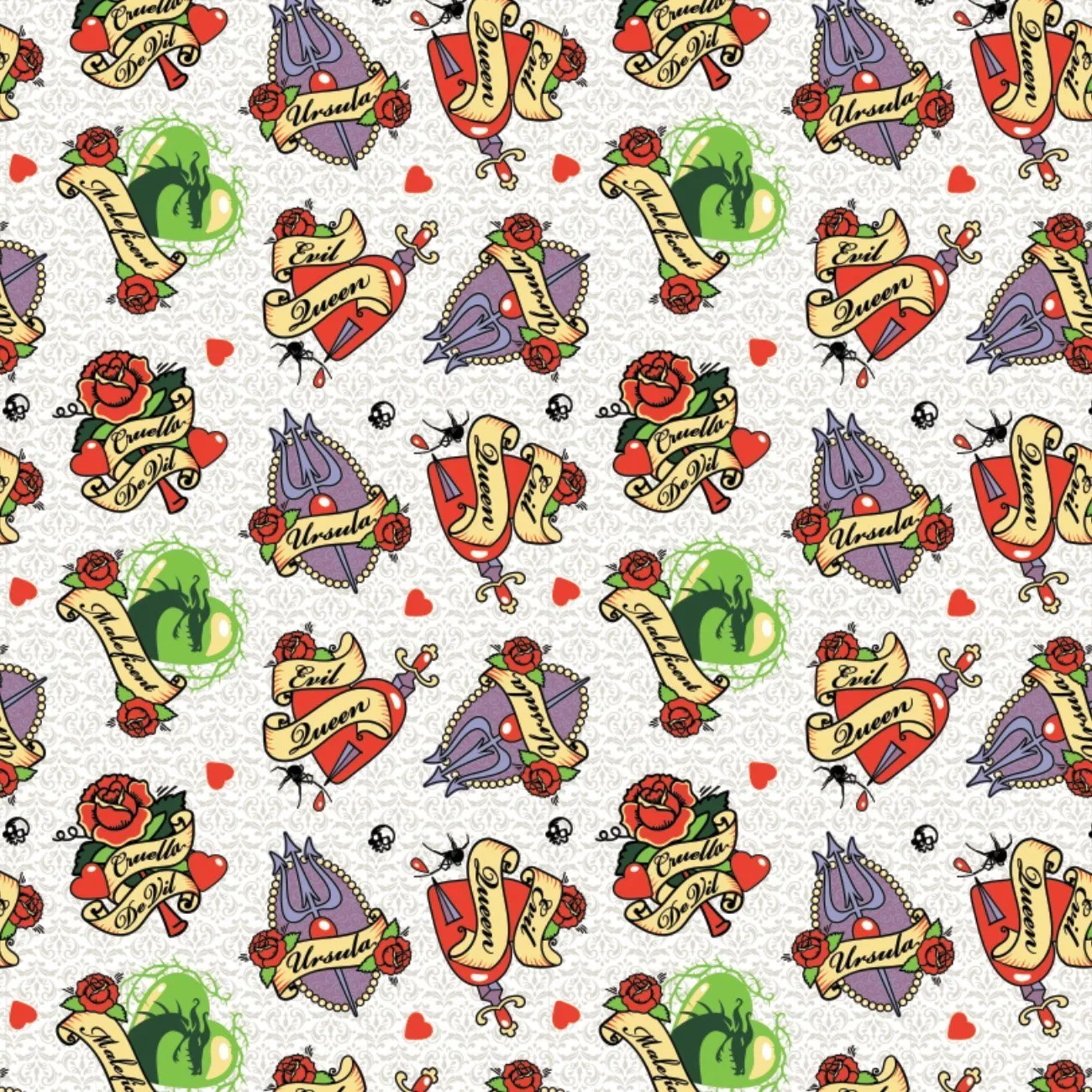 Tattoo Badges White - Flannel - 1/2 Metre