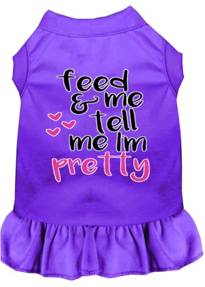 Tell Me I'm Pretty Screen Print Dog Dress Purple Xl (16)