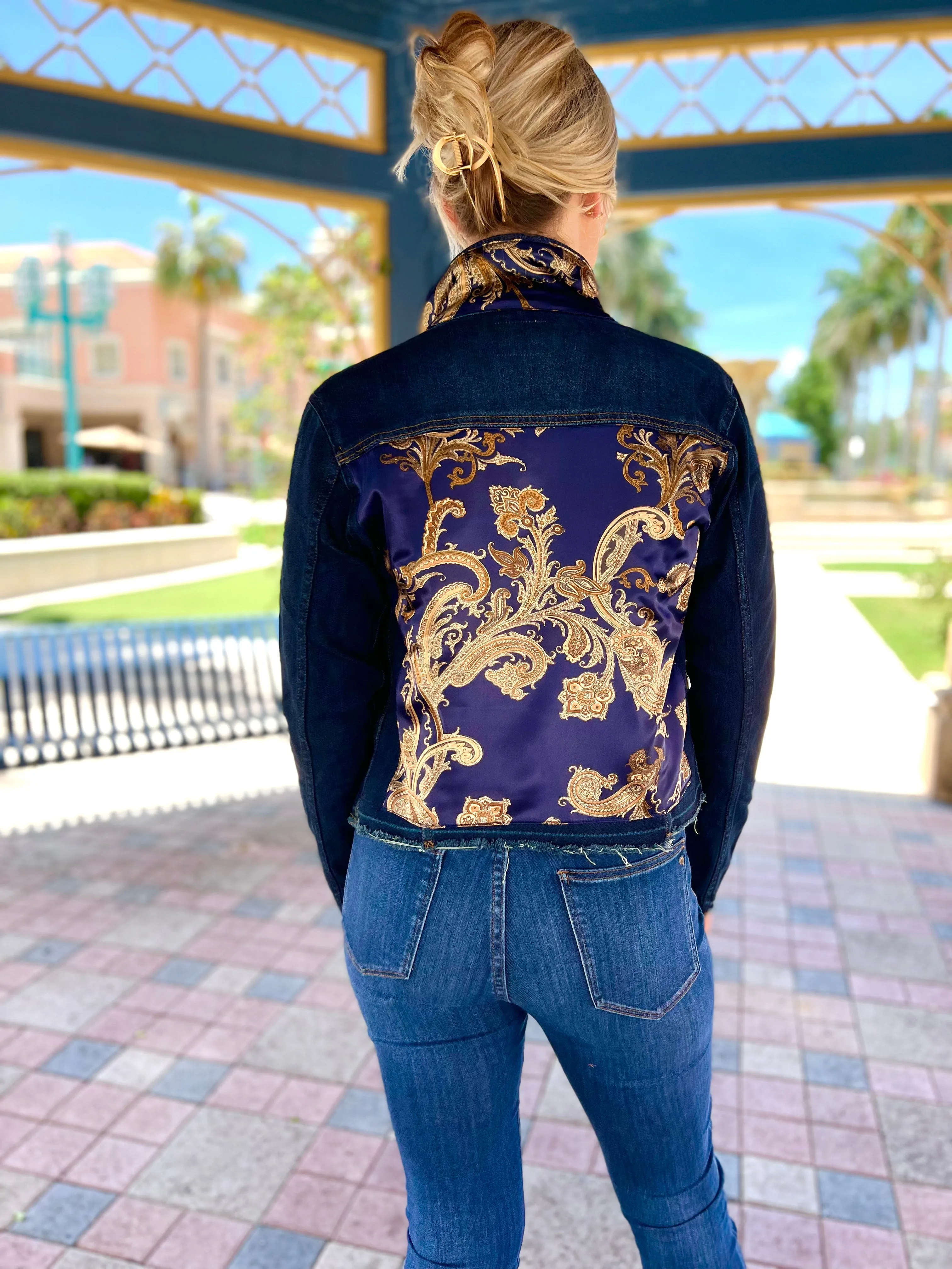 The Dark Denim Jacket / Classic Navy and Gold