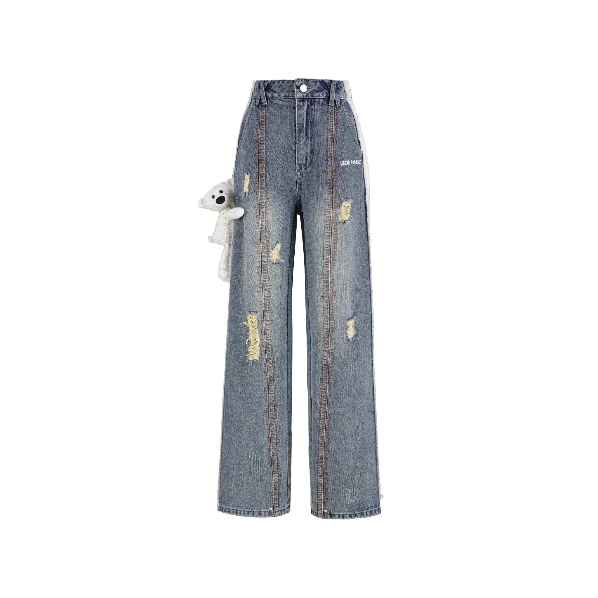 Tweed Side Stitches Jeans
