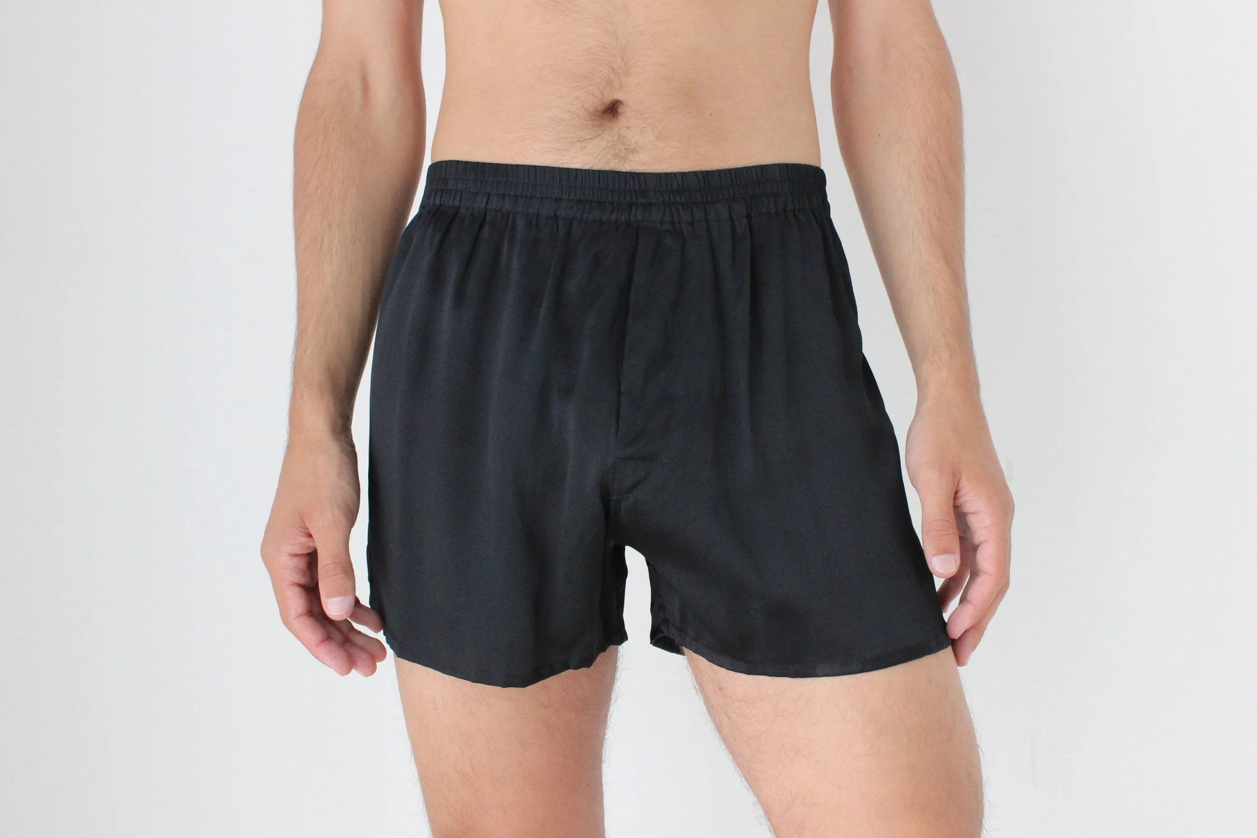 Vintage 80s PURE SILK Luxury Boxer Shorts in Black