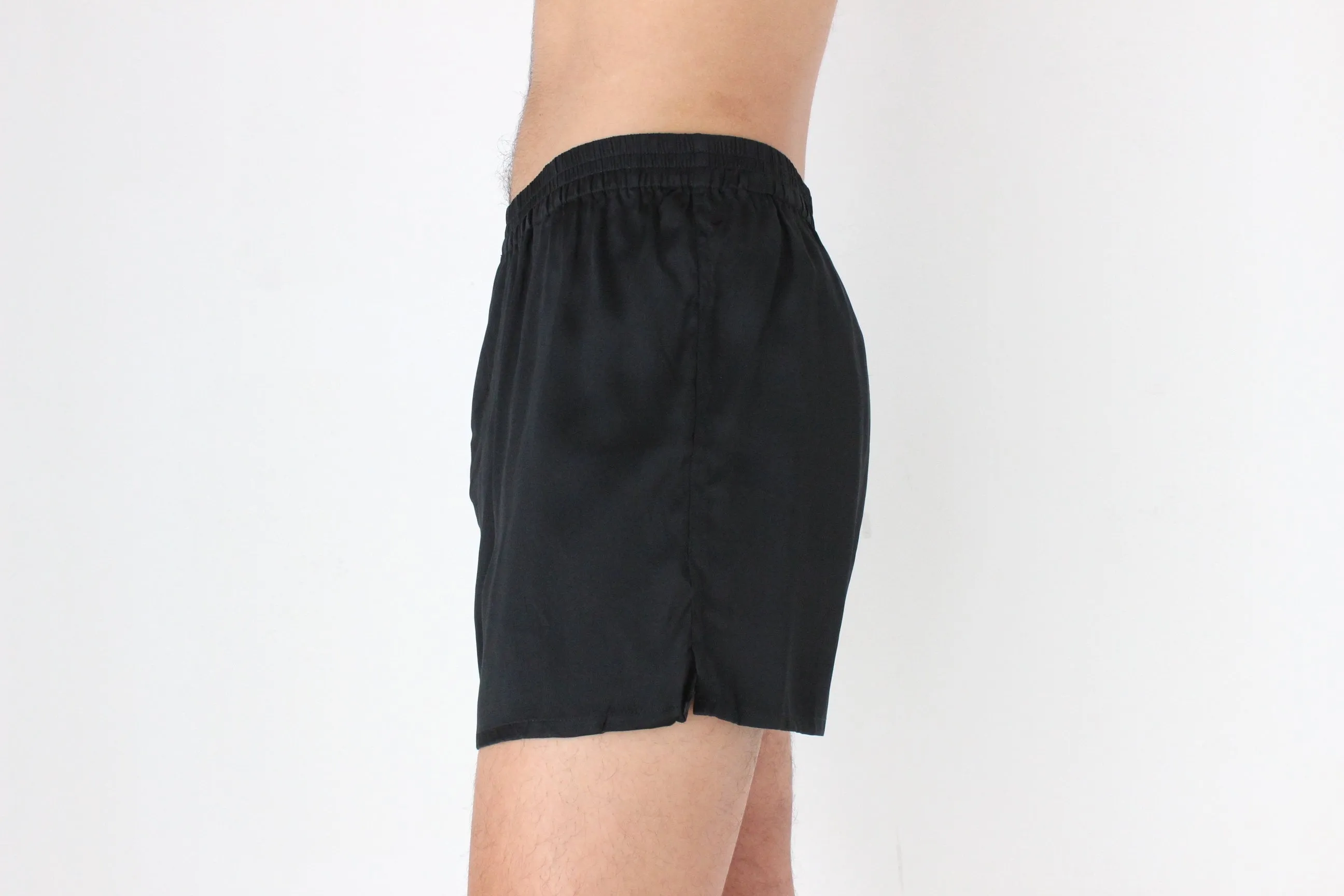 Vintage 80s PURE SILK Luxury Boxer Shorts in Black