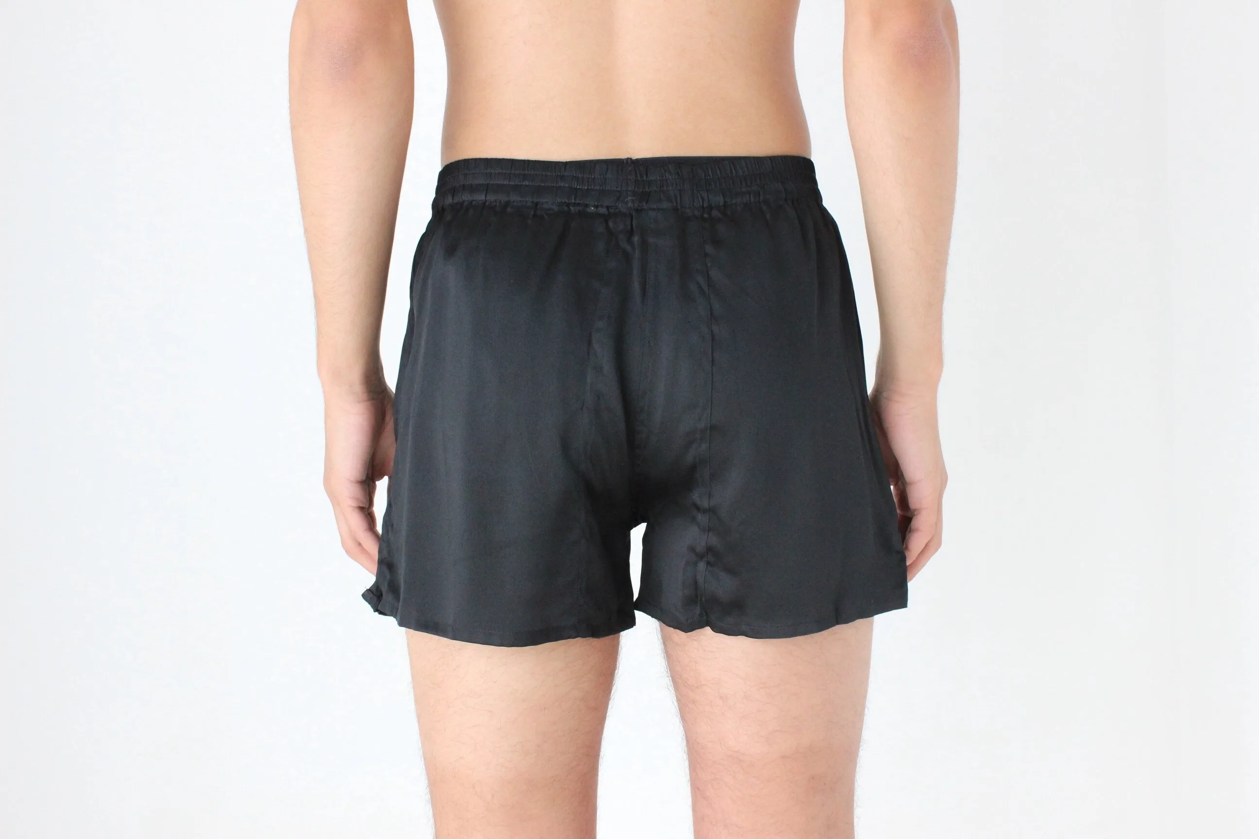 Vintage 80s PURE SILK Luxury Boxer Shorts in Black