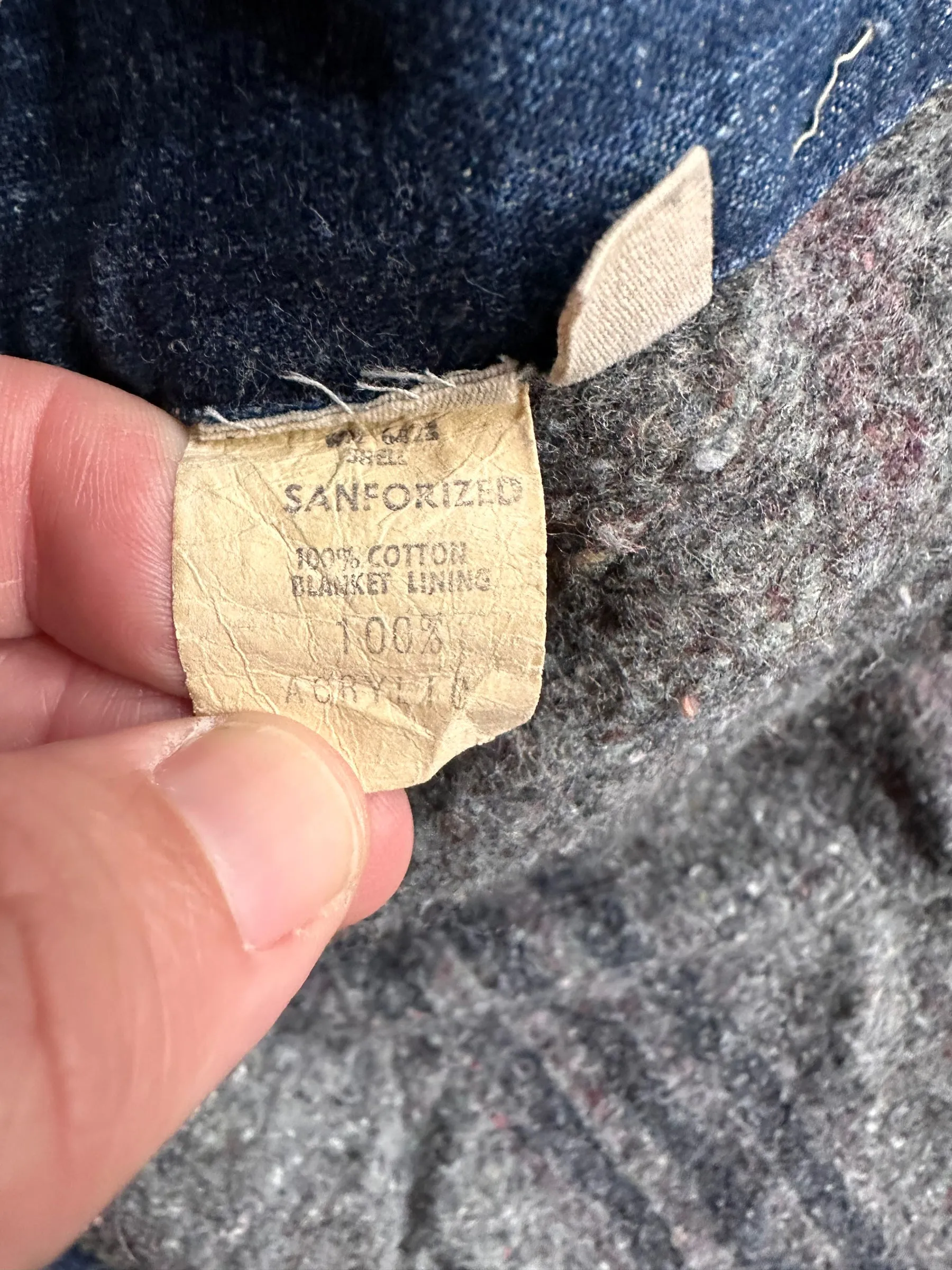 Vintage Blanket Lined Wrangler Blue Bell Chore Coat SZ 50 | Vintage Denim Jacket Seattle | Seattle Vintage Clothing