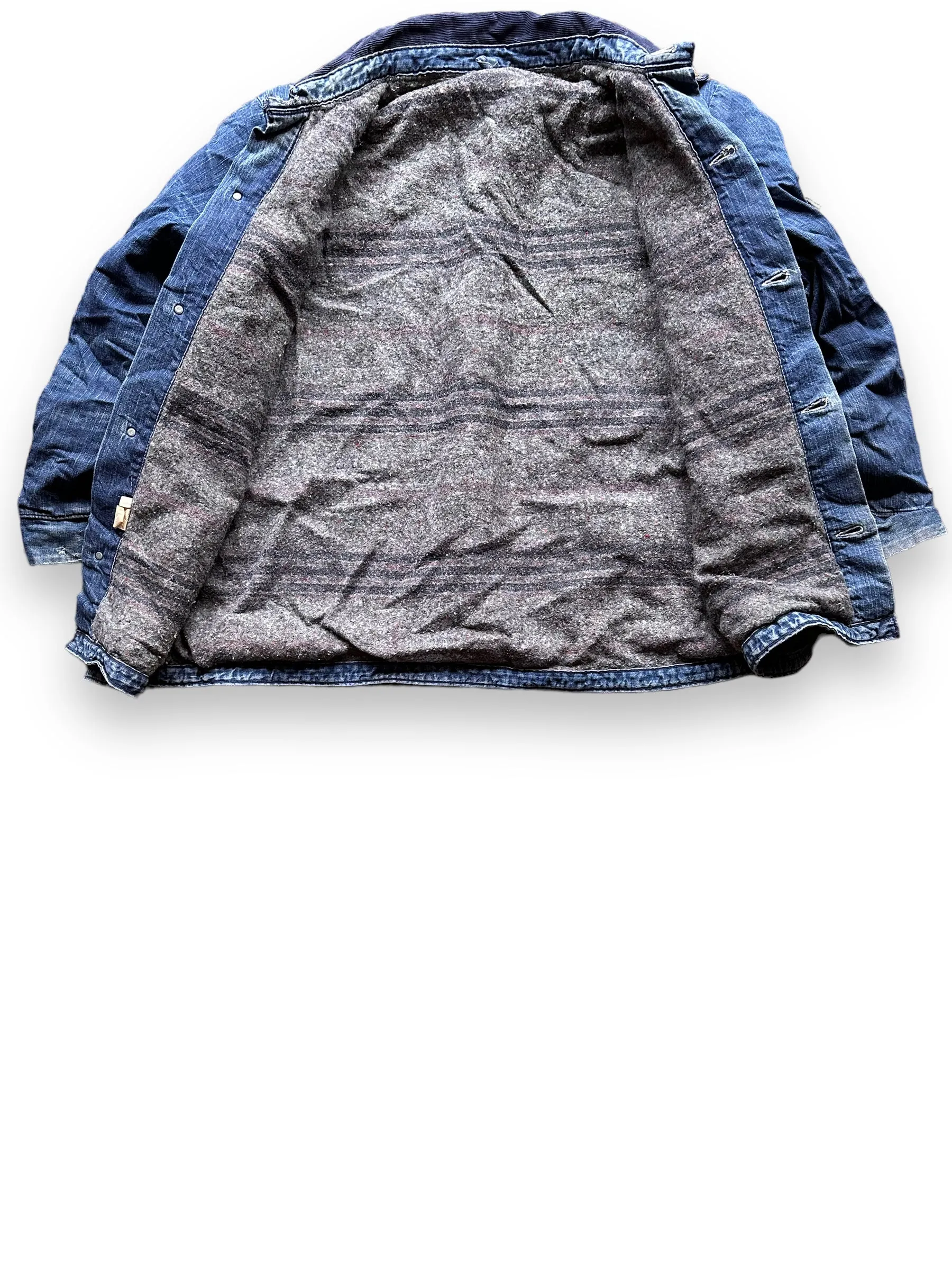 Vintage Blanket Lined Wrangler Blue Bell Chore Coat SZ 50 | Vintage Denim Jacket Seattle | Seattle Vintage Clothing