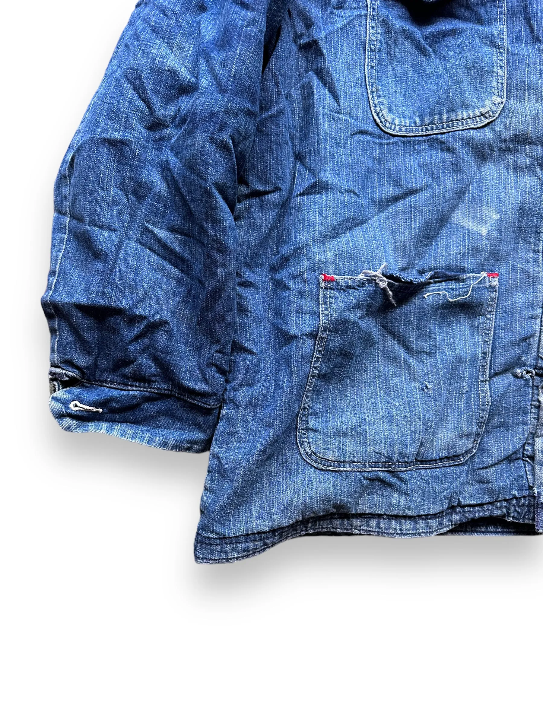 Vintage Blanket Lined Wrangler Blue Bell Chore Coat SZ 50 | Vintage Denim Jacket Seattle | Seattle Vintage Clothing